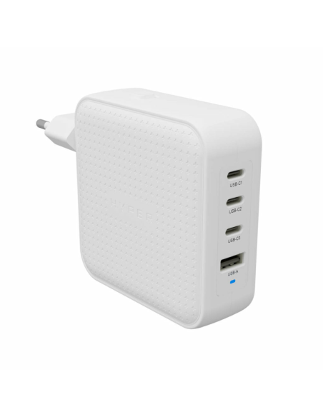 Cargador de pared hyper travel charger 100w 3x usb tipo c 1x usb tipo a blanco