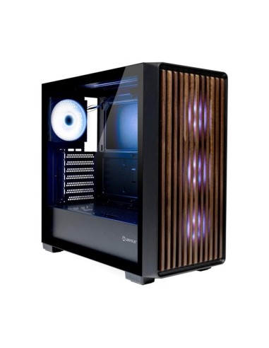 Caja ordenador gaming unykach revelat madeira atx argb cristal templado negra