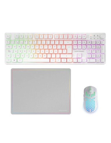 Teclado + raton mars gaming mcpwxwes rgb blanco