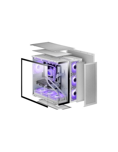 Caja ordenador mars gaming mcnova2 e - atx argb cristal templado blanco