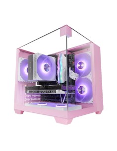 Caja ordenador mars gaming mcvisionmp matx cristal templado rosa