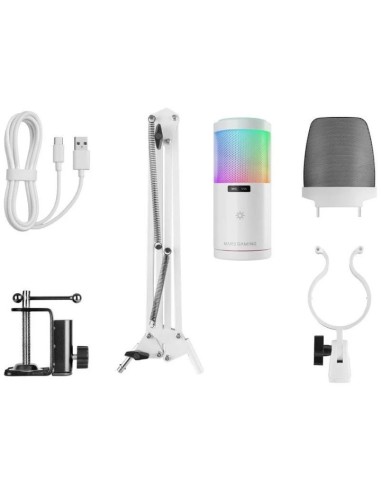 Micrfono mars gaming mmicscw argb blanco