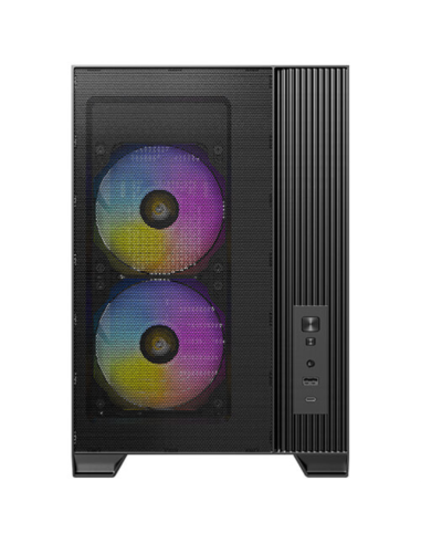 Caja ordenador gaming antec flux m matx cristal templado negra