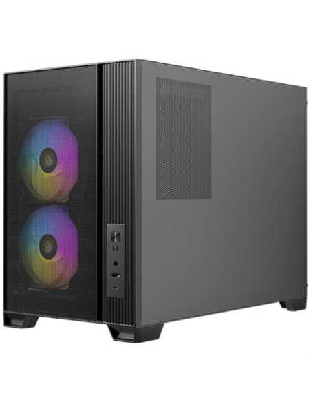 Caja ordenador gaming antec flux m matx cristal templado negra Caja ordenador gaming antec flux m matx cristal templado negra