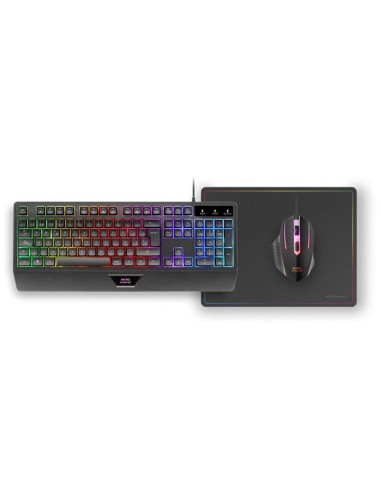 Teclado + raton mars gaming mcp124es rgb negro