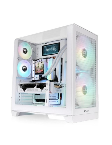 Caja ordenador gaming thermaltake view 390 air atx cristal templado blanca