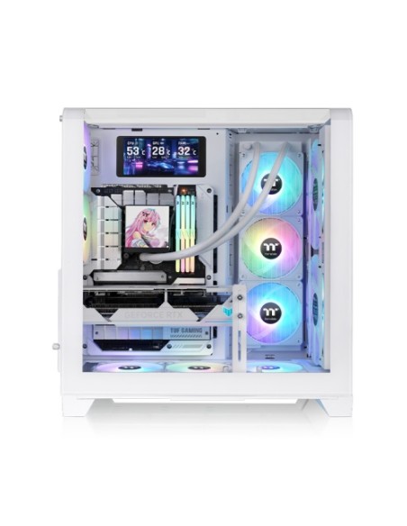 Caja ordenador gaming thermaltake view 390 air atx cristal templado blanca