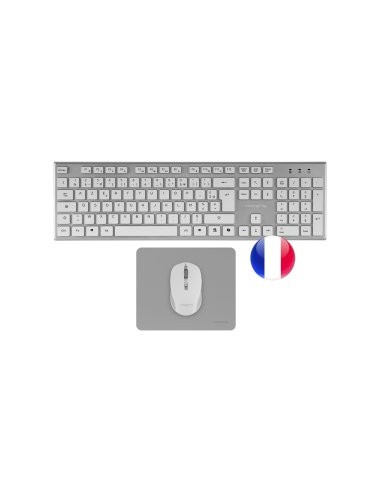 Teclado + raton tacens zenithwfr inalambrico frances + alfombrilla