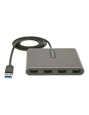 Adaptador usb 3.0 a 4x hdmi startech 1m - macho - hembra - gris