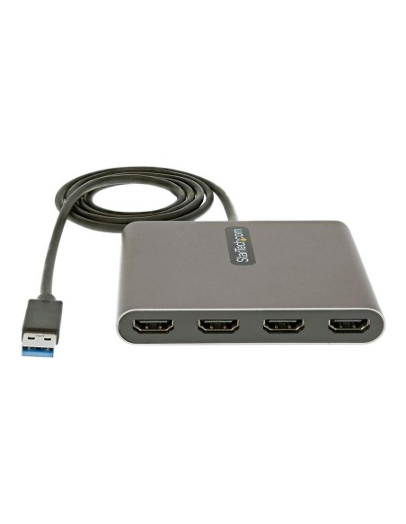 Adaptador usb 3.0 a 4x hdmi startech 1m - macho - hembra - gris