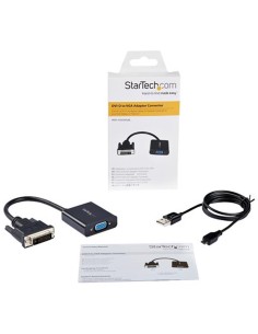 Adaptador dvi - d a vga startech macho - hembra - negro + cable micro usb tipo b a usb tipo a