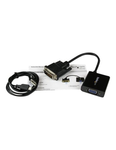 Adaptador dvi - d a vga startech macho - hembra - negro + cable micro usb tipo b a usb tipo a