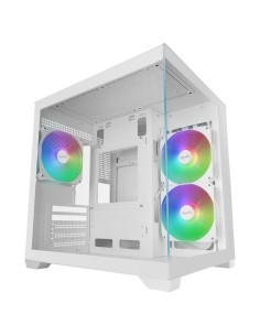 Caja ordenador mars gaming mc - view3w matx argb cristal templado blanca