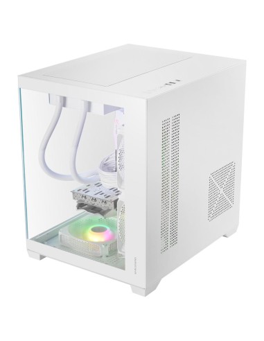 Caja ordenador mars gaming mc - view3w matx argb cristal templado blanca