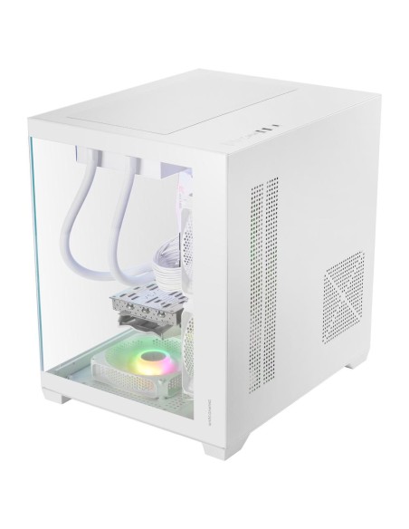 Caja ordenador mars gaming mc - view3w matx argb cristal templado blanca