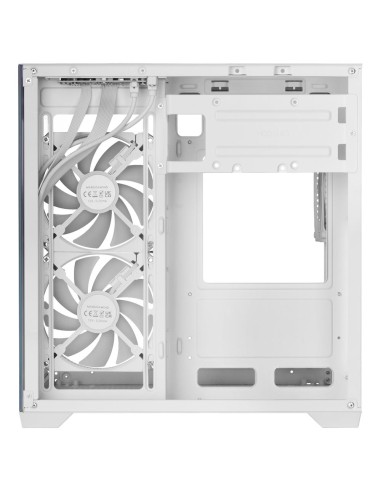 Caja ordenador mars gaming mc - view3w matx argb cristal templado blanca