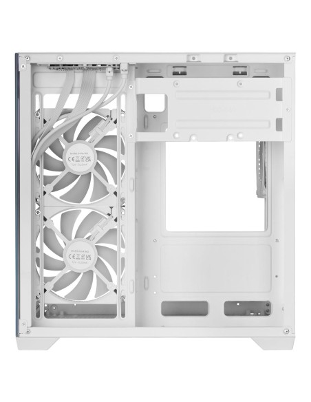 Caja ordenador mars gaming mc - view3w matx argb cristal templado blanca