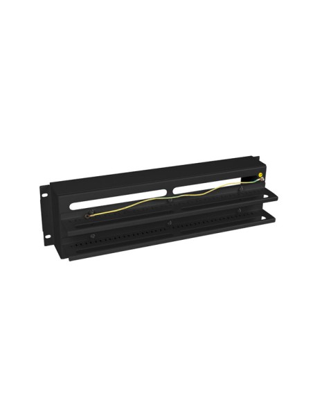 Panel lanberg de distribucion de tension 19'' 3u con rail din ts - 35 negro