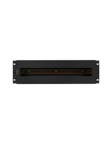 Panel lanberg de distribucion de tension 19'' 3u con rail din ts - 35 negro