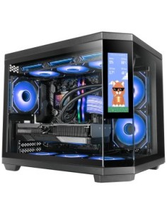 Caja ordenador mars gaming mc3tcorelcdm matx cristal templado lcd negra