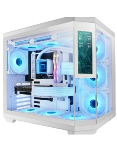 Caja ordenador mars gaming mc3tcorelcdw atx cristal templado blanca