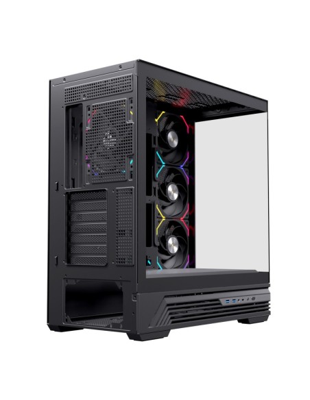 Caja ordenador gaming einarex s800 atx rgb cristal templado negra