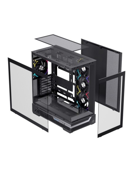 Caja ordenador gaming einarex s800 atx rgb cristal templado negra