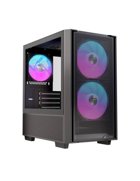 Caja ordenador gaming einarex pm150 matx rgb cristal templado negro