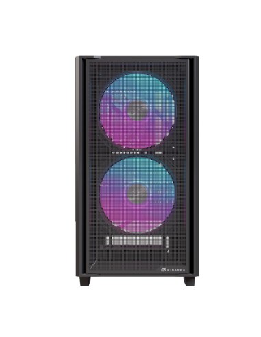 Caja ordenador gaming einarex pm150 matx rgb cristal templado negro