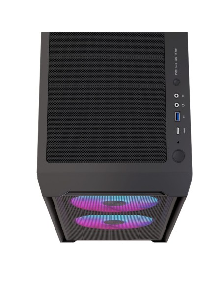 Caja ordenador gaming einarex pm150 matx rgb cristal templado negro