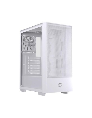 Caja ordenador gaming einarex p100 core atx cristal templado blanca