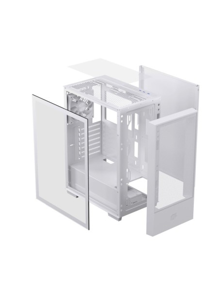Caja ordenador gaming einarex p100 core atx cristal templado blanca