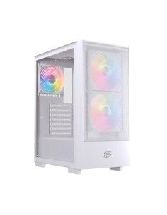 Caja ordenador gaming einarex p100 atx rgb cristal templado blanca