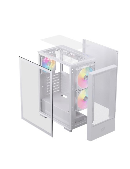 Caja ordenador gaming einarex p100 atx rgb cristal templado blanca Caja ordenador gaming einarex p100 atx rgb cristal templado blanca
