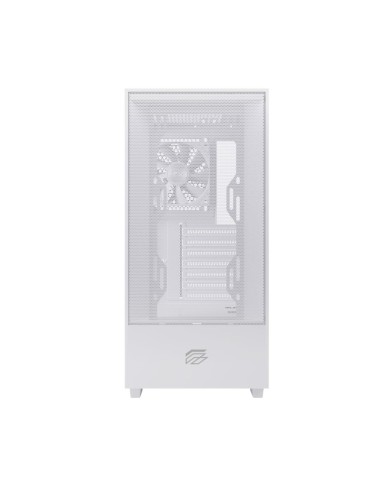 Caja ordenador gaming einarex p100 atx rgb cristal templado blanca