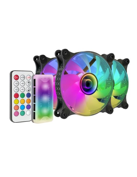 Ventilador caja mars gaming mf - 3d argb 3x 120mm negro