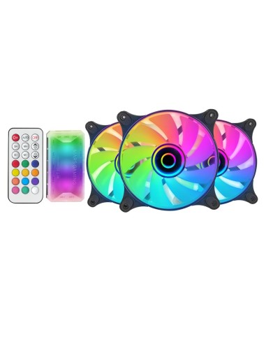Ventilador caja mars gaming mf - 3d argb 3x 120mm negro