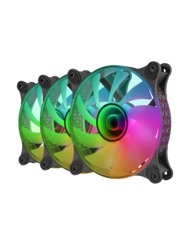 Ventilador caja mars gaming mf - 3d argb 3x 120mm negro