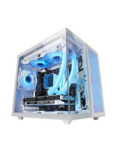 Caja ordenador mars gaming mcnovam matx cristal templado blanca