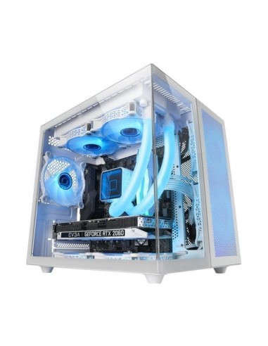 Caja ordenador mars gaming mcnovam matx cristal templado blanca