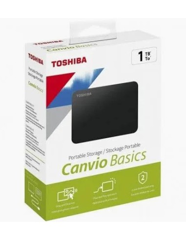 Disco duro externo hdd toshiba 1tb canvio basics 2.5 pulgadas usb 3.2 hdtb510mk3aa