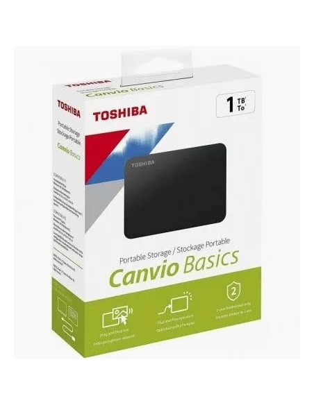 Disco duro externo hdd toshiba 1tb canvio basics 2.5 pulgadas usb 3.2 hdtb510mk3aa