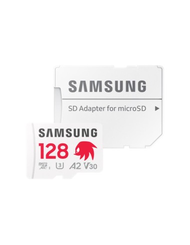 Tarjeta memoria micro sd samsung 128gb sonic pro plus clase 10 u3 v30 a2 + adaptador sd