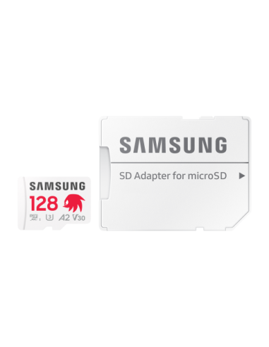 Tarjeta memoria micro sd samsung 128gb sonic pro plus clase 10 u3 v30 a2 + adaptador sd