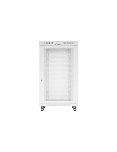 Armario lanberg rack 19 pulgadas 27u - 800x1000 flat pack gris puerta perforada con lcd