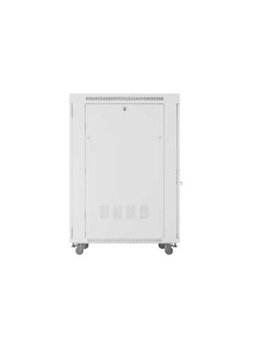 Armario lanberg rack 19 pulgadas 27u - 800x1000 flat pack gris puerta perforada con lcd