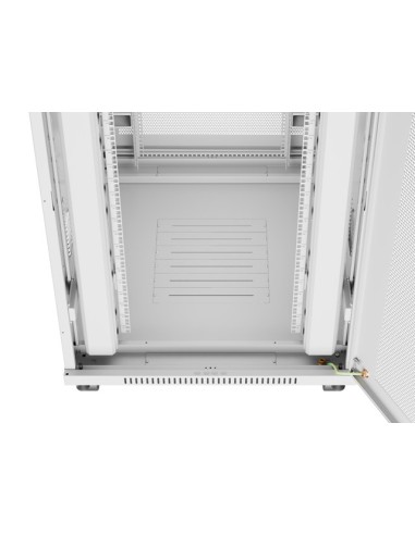 Armario lanberg rack 19 pulgadas 27u - 800x1000 flat pack gris puerta perforada con lcd