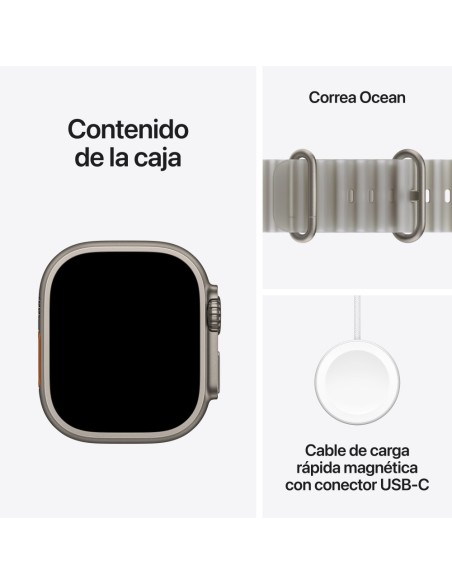 Smartwatch apple watch u4 gps+cell 49mm natural titanium case with translucent grey ocean band