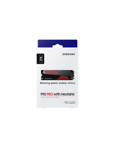 Disco duro interno solido ssd samsung 990 pro heatsink 2tb pcie 4.0 nvme