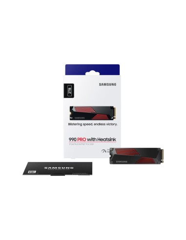 Disco duro interno solido ssd samsung 990 pro heatsink 2tb pcie 4.0 nvme